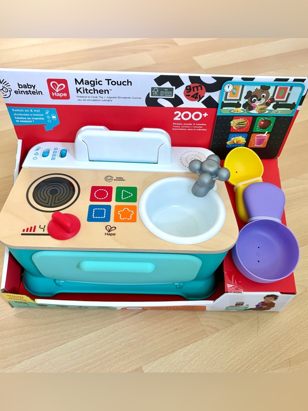 Baby Einstein + Hape Magic Touch Kitchen Pretend to Cook Set with Recipe Cards